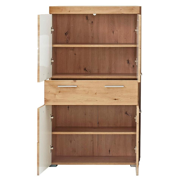 Rootz Badeværelsesskab - Højskab med åbent rum - Højglans - 37 x 132 x 31 cm
