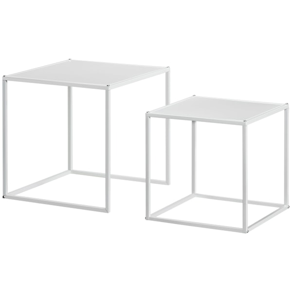 ROTZ SIDABORD SET - Moderna häckbord - Rymdbesparande soffbord - Robust stålram - 40 cm x 40 cm x 40 cm
