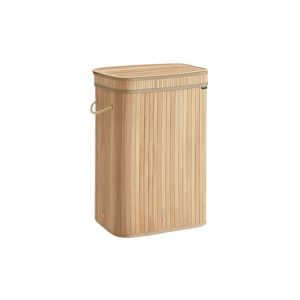 Rootz bambu tvättkorg - korg - förvaringsfack - stilren design - 31,5 cm x 42,5 cm x 61 cm - lätt - naturbeige