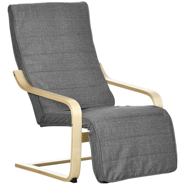 Rootz Accent Chair - Relaxation Chair - Recliner - Justerbar fotstöd - Björkved - 66,5 x 94 x 100 cm