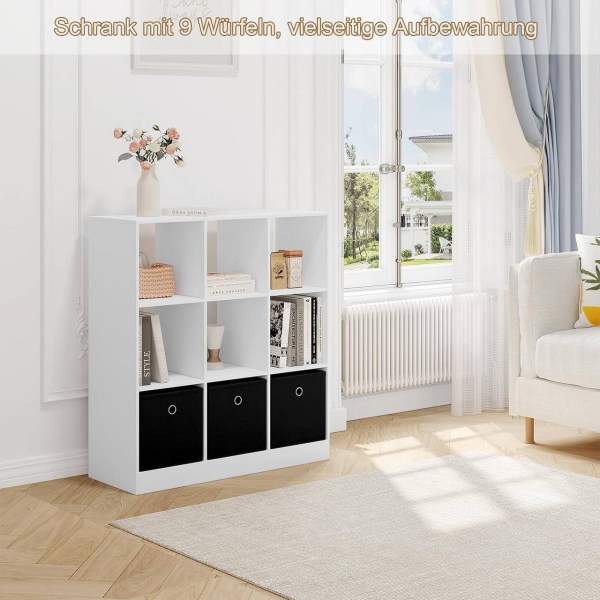 Rootz Modern Cube -hylly - Kirjahylly - Säilytysjärjestelmä - Runsaasti tilaa - Kestävä ja vakaa - Kosteudenkestävä - 80 cm x 86,5 cm x 30 cm