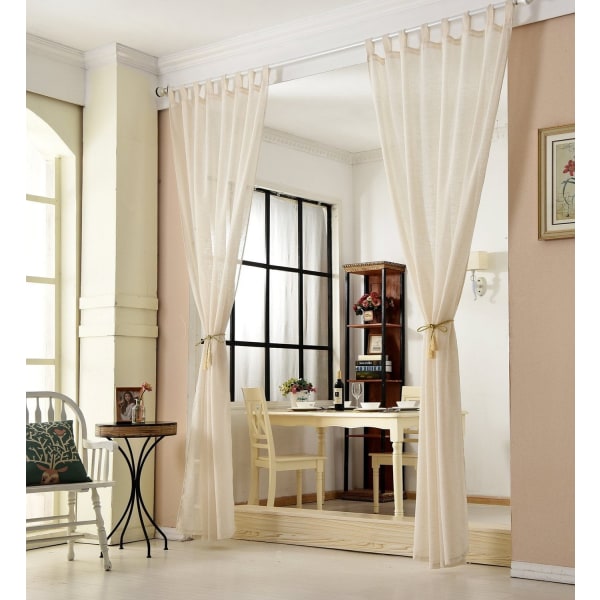 Rootz Transparent Gardiner - Draperier - Fönsterbeklädnader - Fönsterbeklädnader - Sheers - Paneler med linnelook - Rumsaccenter - Kräm - 140x225cm