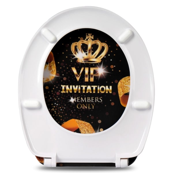 Rootz Toalettsits - Toalettlock - Toalettöverdrag - WC Top - Badrumssits - Loo Shield - Throne Cap - Guld VIP - 18,9x15,4x2,6 tum