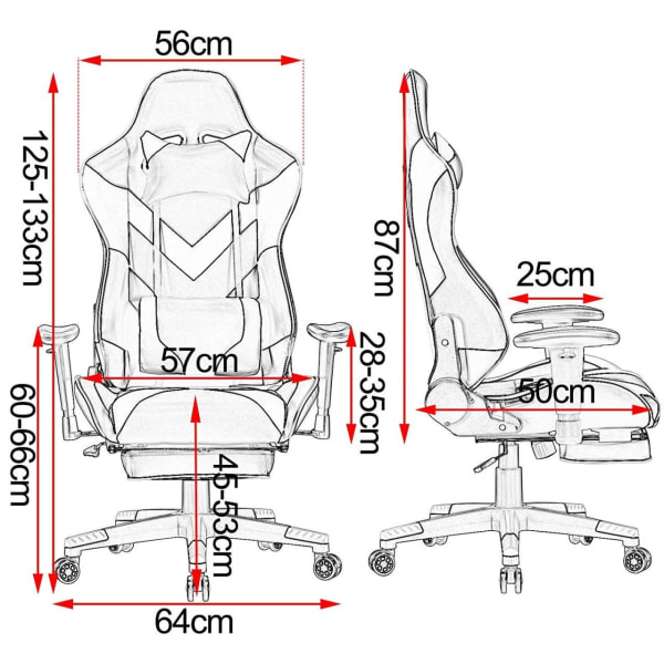 Rootz Ultimate Gaming Chair - Kontorstol - Ergonomisk computerst