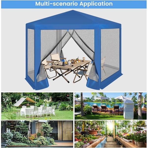 Rootz Outdoor Gazebo - Trädgårdspaviljong - Skyddsskydd - UV- och skuggaskydd - Myggnät som andas - Enkel montering - 380cm x 250cm x 328cm