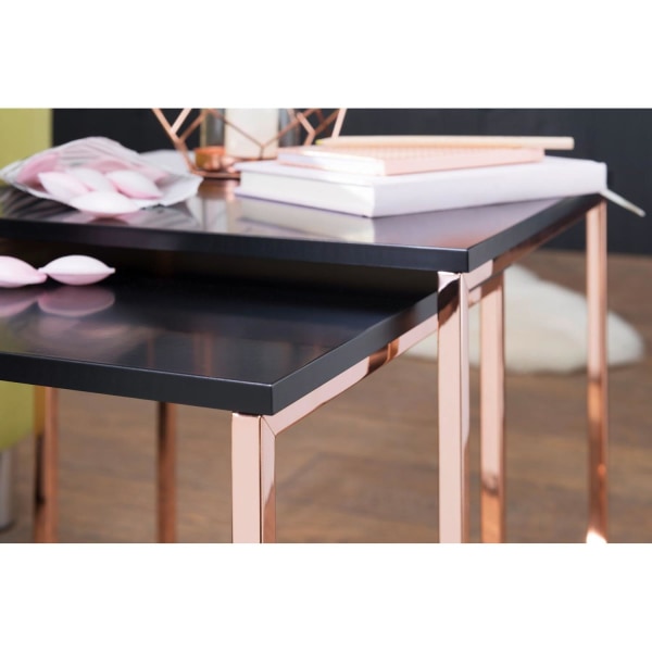 Rootz sidobord - Soffbord - Set med 2 - Moderna bord - Metall - Svart - Koppar