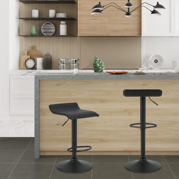 Rootz baarijakkara - Bistro-istuin - Työtuoli - Designer Hocker - Korkeussäädettävä ahven - Kääntyvä satula - Nykyaikainen istuin - Musta