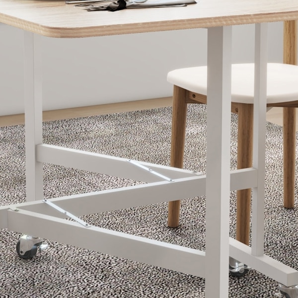 Rootz foldebord på hjul - Alsidigt bærbart bord - Spisebord - Pladsbesparende design - Holdbar konstruktion - Nem mobilitet - 120L x 80W x 73H cm
