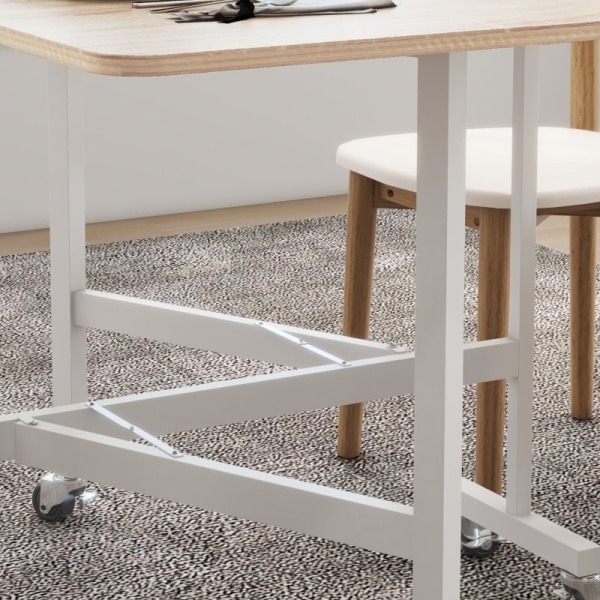 Rootz hopfällbart bord på hjul - Mångsidigt bärbar datorbord - Matbord - Utrymmesbesparande design - Hållbar konstruktion - Lätt rörlighet - 120L x 80