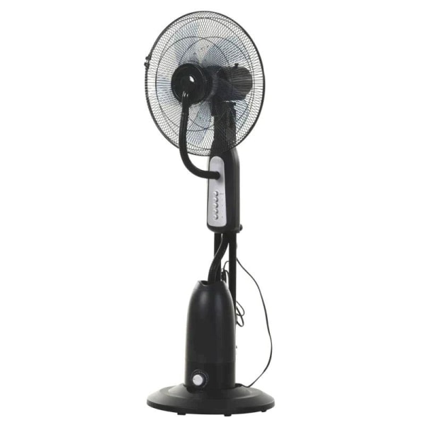 Rootz Stand Fan - Water-cooled Stand Fan - Pedestal Fan - Fan With Mist Function - Fog Function - Metal + Silver - Black