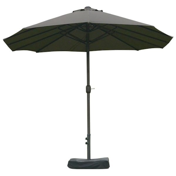 Rootz Parasol med Parasol Stand - Grå - Stål, Polyester, Abs - cm x cm x 94,48 cm