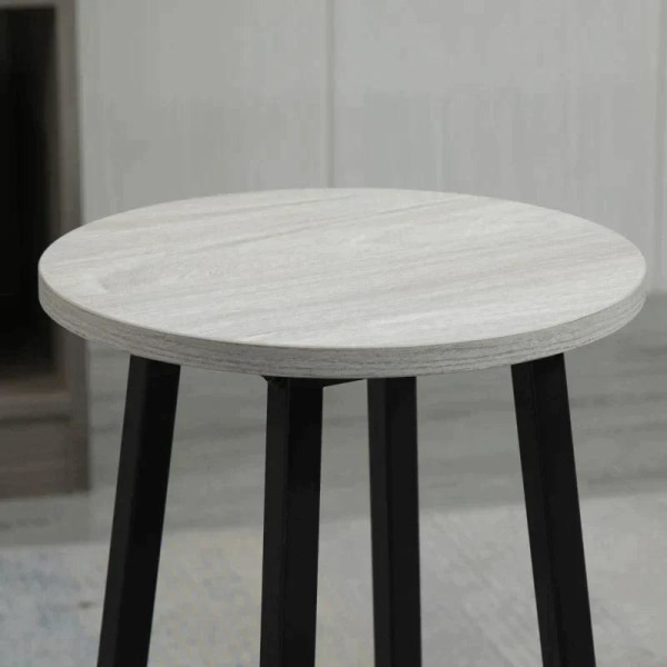 Rootz industrielt barbordssæt - 6 stykker - 2 borde og 4 barstole - Grå + Sort - Spånplade - Stål - 100L x 40W x 90H cm