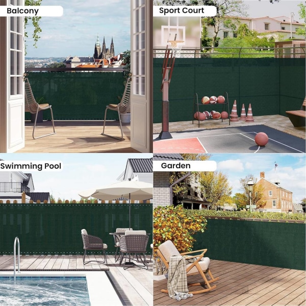 Rootz HDPE Privacy Fence Screen - Solbeskyttelse - Udendørs Barriere - Holdbar, UV-bestandig, Nem installation - 1m-2m x 6m-25m