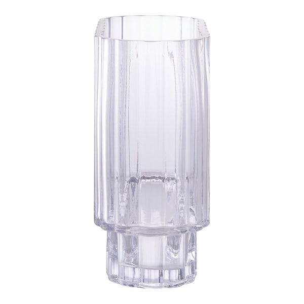 Rootz Clear Glass -maljakko - Kukkapidike - Koristeellinen maljakko - Monipuolinen sisustus - 20x9x19,5 cm