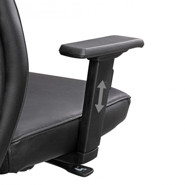 Rootz kontorsstol äkta läder svart ergonomisk med nackstöd - Design Executive stol Ergonomiskt skrivbord med tiltfunktion - Vridstol med armstöd X-XL