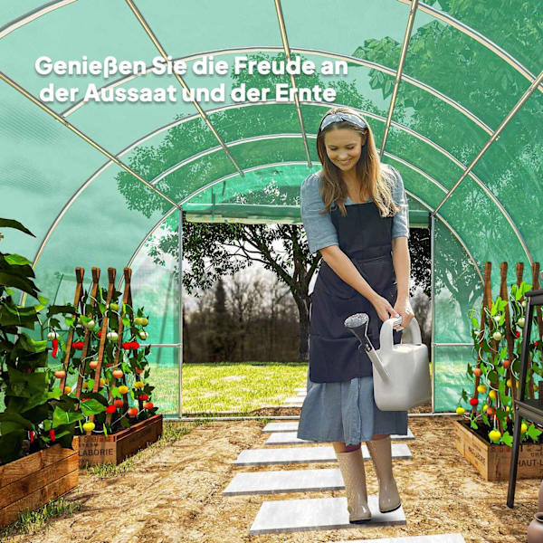 Rootz Poly Tunnel Greenhouse - Walk -In Tent - Growing House - Expand Cultivation Season - 600cm x 300 cm x 197 cm