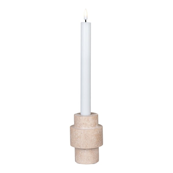 Rootz travertinljushållare - natursten - beige dekor accent - förbättrar atmosfären - Ø7x10cm