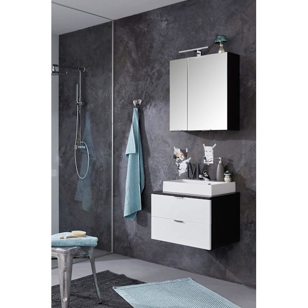Rootz Bathroom Mirror Cabinet - Reflective Storage - Vanity Organizer - Glass Wardrobe - Wall Unit - Shelving System - Front Mirror Glass - 60 x 63 x