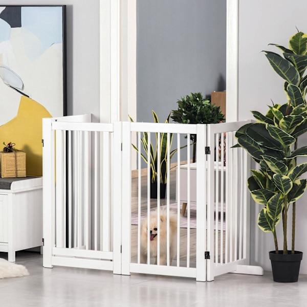 Rootz Dog Turvaportti - Wit - Dennenhout - 86,61 cm x 14,17 cm x 35,82 cm