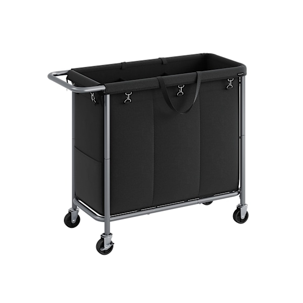 Rootz Laundry Basket 3 Lokero 200L - Pyörillä varustettu este - Järjestäjälaatikko - Oxford-kangas - 91cm x 39cm x 81cm