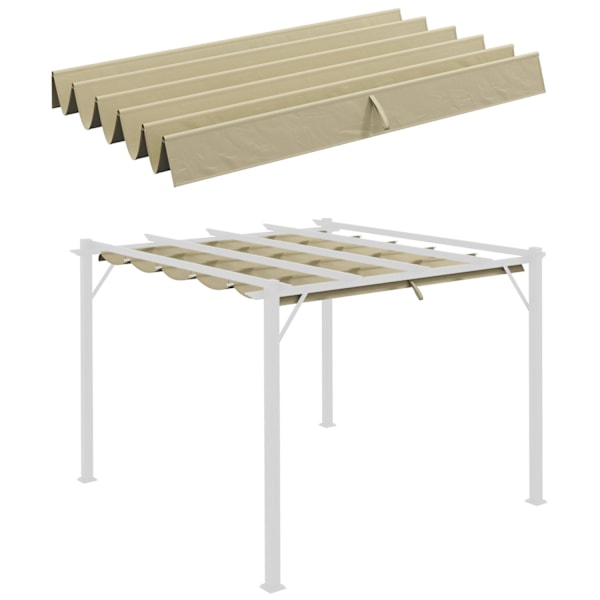 Rootz pergola ersättnings tak - tak - skugga täckning - regn dränering - 250L x 255w cm - brun polyester