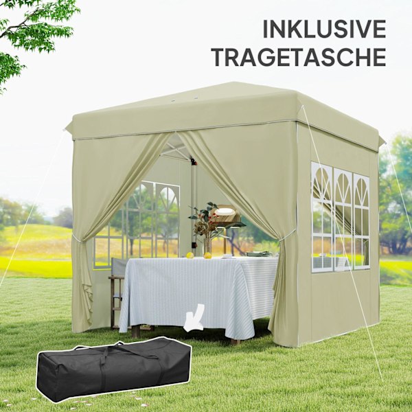 Rootz Pop Up Gazebo Tent - Garden Pavilion - Foldbar Canopy - UPF50+ UV Protection - 248L X 248W X 270H CM - Grönt