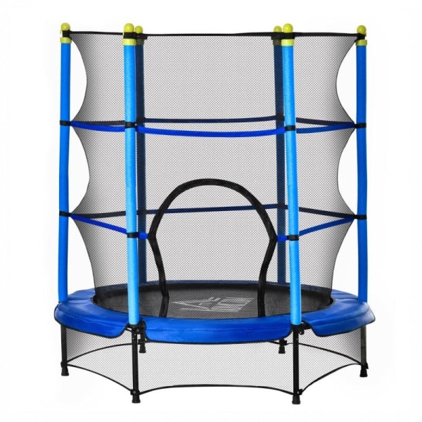 Rootz Trampolin Til Børn - Fitness Trampolin Med Sikkerhedsnet - Kantdæksel - Gummitov - Indendørs - Udendørs - Springning - Havetrampolin - Stål - Bl