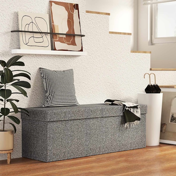 Rootz FootStool Storage Ottomaanien - taitettavan penkki - istuinrinta - pehmeä pehmuste - 110 cm x 38cm x 38cm - kaksois 61L: n osasto - harmaa