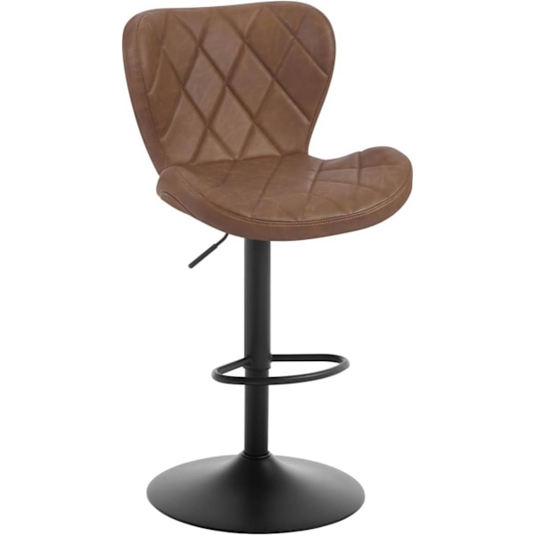 Rootz Barstol - Drejelig bordstol - Vintage kunstlæder - Justerbar højde - Metal fodstøtte - 47 x (89-109,5) x 54 cm