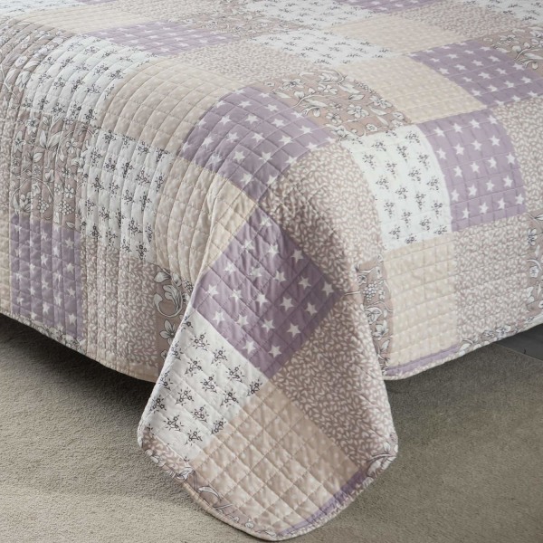 Rootz Tagesdecke Bettüberwurf - Överkast - Täcke - Täcke - Täcke - Sängfilt - Sängöverdrag - Lila+vit - 220x240cm