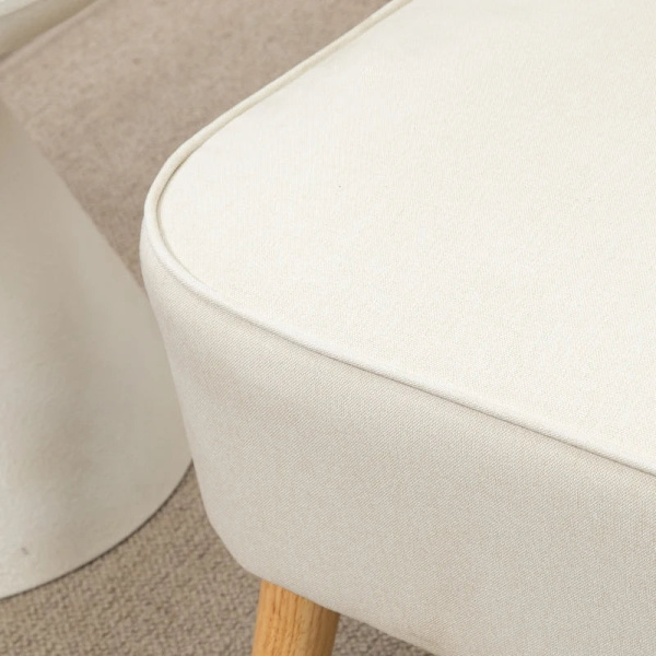 Rootz 2-sits Tygsoffa - Stoppad soffa - Dubbelsoffa - Sittmöbler - Loungesoffa - Träskum - Gräddvit - 117 x 56,5 x 77 cm