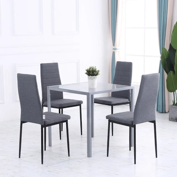 Rootz Spisebord - Køkkenbord - Glasbord - Firkantet bord - Glasplade - Kompakt design - Grå - 75L x 75W x 75H cm