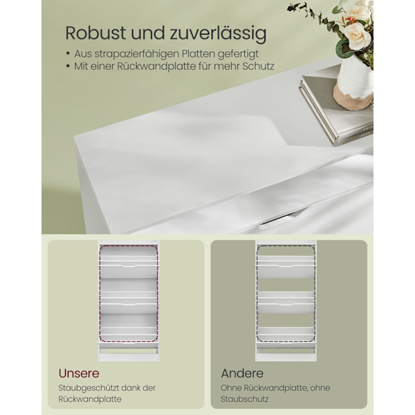 Rootz Skoskåp - Vit spånskiva Förvaringsorganisator - Stort skoställ - Robust konstruktion - Enkel montering - 24cm x 60cm x 139cm