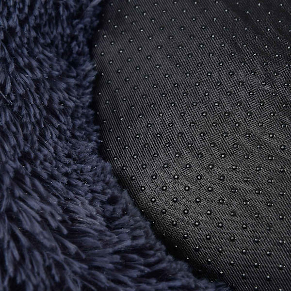 Rootz Fluffy Hundeseng - Dyreseng - Donutpude - Plysstof - PP Bomuld - 90 cm x 20 cm - Mørkegrå - 2,1 kg