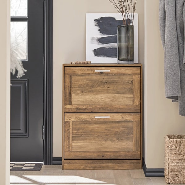 Rootz Skoskåp med 2 flikar - Skoorganisator - Skoförvaring - Väggsäkert lutningslås - Multifunktionell toppplatta - Utrymmesbesparande design - 60 cm