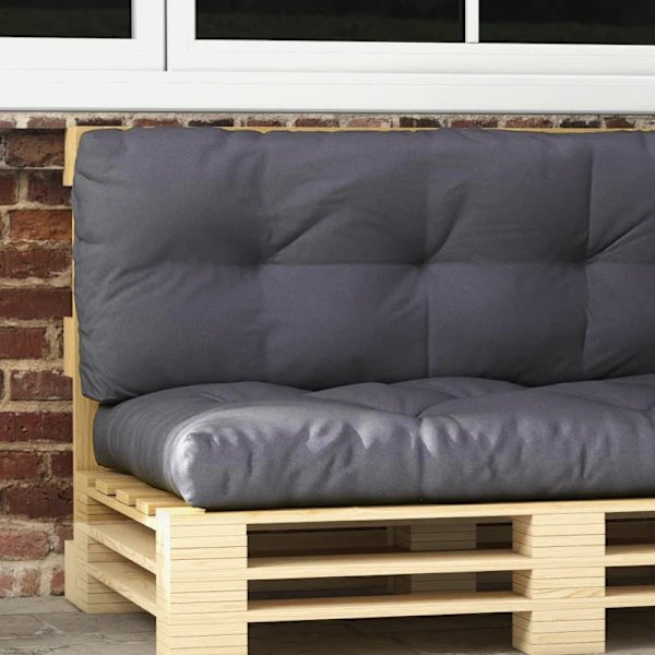 Rootz Garden Istuintyynyt - Puutarhakalusteet - Säänkestävä - Napin tikkaus - Selkätyyny - Sivutyyny - Polyesteri - Tummanharmaa - 120cm x 80cm x 12cm