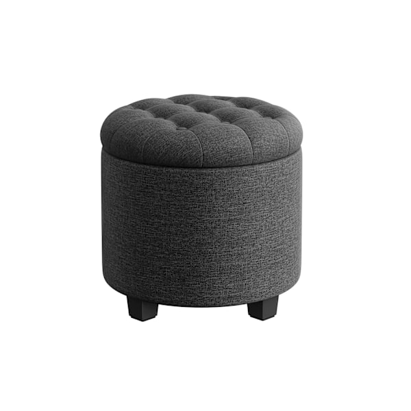 Rootz Opbevaring Ottoman - Fodstøttesæde - Pladsbesparende skammel - MDF-ramme - Linnedbetræk - 45 cm x 45 cm x 44,5 cm