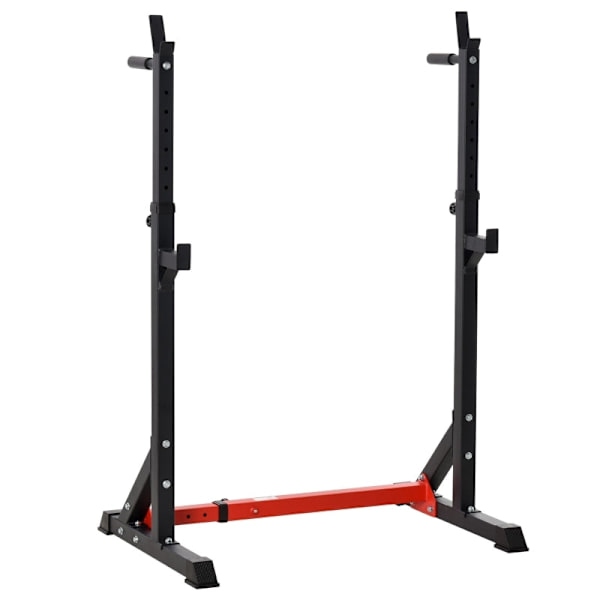 Rootz justerbart skivstångsställ - Tyngdlyftningsställ - Gymutrustning - Stöder 150 kg - 77-122W x 66D x 121-171H cm