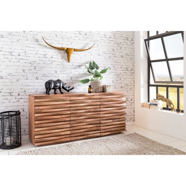 Rootz 160 x 75 x 43 cm Træ Acacia Natural - Landlig kommode & låger - Entre skabsskab