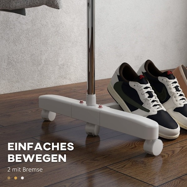 Rootz 3-lags foldbar mobil tøjlufter - Tørretumbler - Tørrestativ - Maksimal alsidighed - Pladsbesparende design - Nem mobilitet - 142L x 55W x 152H c