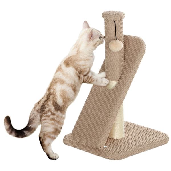 Rootz Cat skrapstolpe - Kloskrapa - Sisalstolpe - Skyddar möbler - 33x33x54cm - Högkvalitativ spånskiva med lekkula