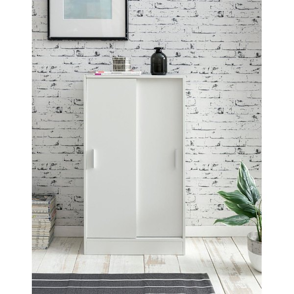 Rootz arkivskab træ 60 x 107,5 x 28,5 cm hvid - Design multifunktionsskab - Kontorskab Moderne - Kommode Hallmøbler - Skænk entre kommode - Lille opbe