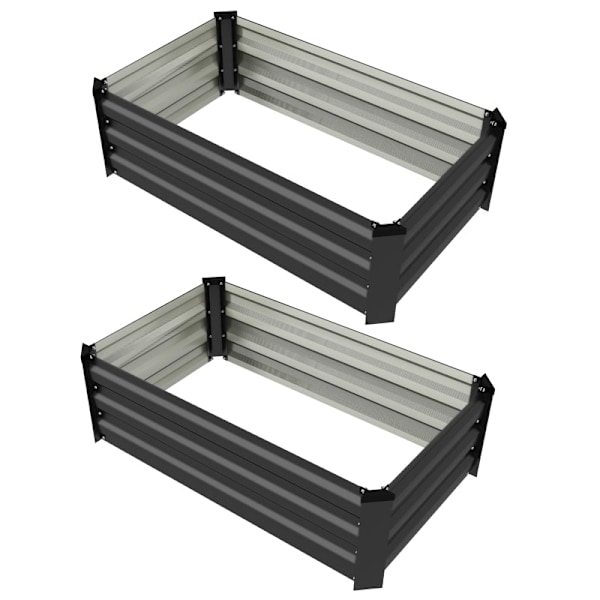 Rootz upphöjd trädgårdsbäddset - Örtbädd - Väderbeständig plantering - Främjar hälsosam rottillväxt - Hållbart galvaniserat stål - 100 cm x 60 cm x 30