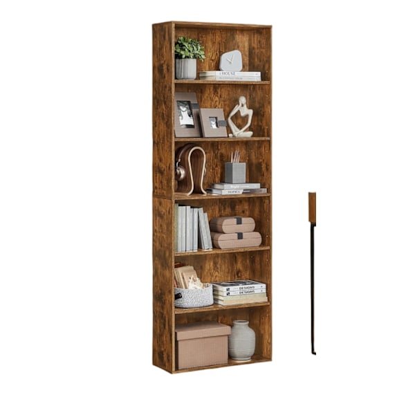 Rootz 6 -trins boghylde - Standregal - Display -hylde - Skandinavisk stil - Rumbesparende - 24 cm x 60 cm x 178,5 cm