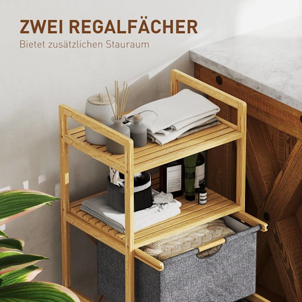 Rootz Bambus vaskeri - Tøjarrangør - Opbevaringsløsning - Rumbesparelse - 44W x 34d x 96H cm