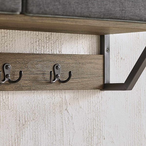 Rootz vägg klädhängare Vägg - Hall Vägghylla - Förvaringsskåp med 3 korgar 7 krokar - B100 x D20 x H30cm