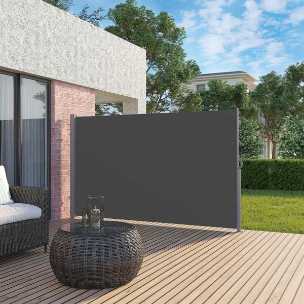 Rootz sidomarkis - Utdragbar sidomarkis - Roll-Up sidomarkiser - Garden Shade Solutions - Privacy Markiser - Vattentäta sidomarkiser - Antracit - 200