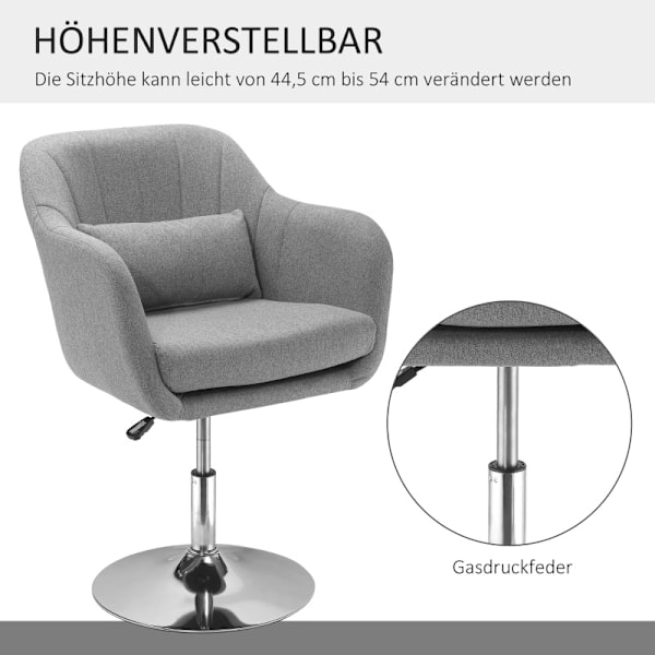 Rootz arbetspall - Snurrstol - Bänkstol - Barstol - Justerbar i höjdled - 360° vridbar - Maximal komfort - 60W x 60D x 79-91H cm - Linneliknande polye
