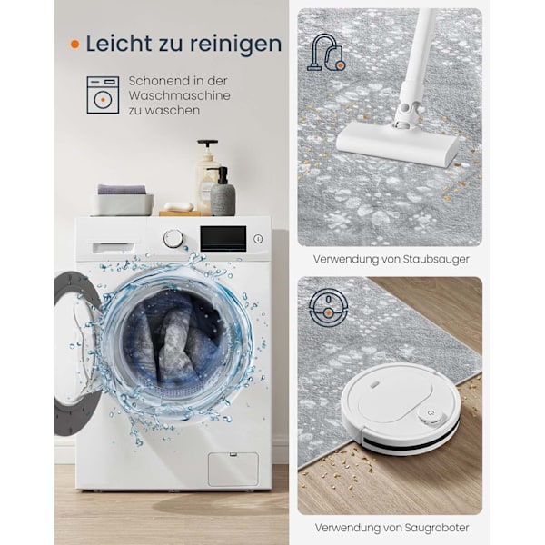 Rootz Boho -tæppe - Fluffy Rug - Soft Mat - Hyggelig komfort - 160 cm x 230 cm - Grå