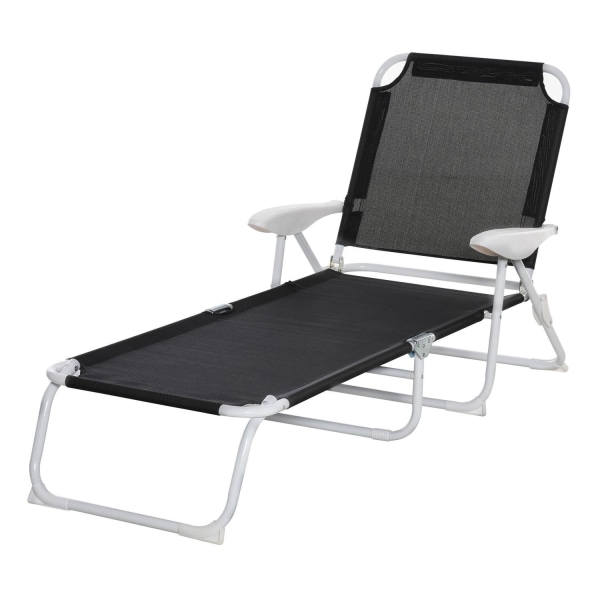 Nancy's Airlie Opvouwbare Strandstol - Sort - Metaal, Mesh - 62,99 cm x 25,98 cm x 31,5 cm